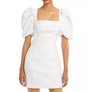 Elliatt size large alondra puff sleeve mini dress white bridal revolve